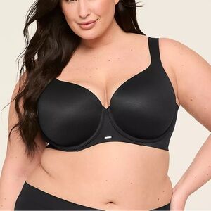 Cacique Black lightly lined balconette Bra back control 44DD